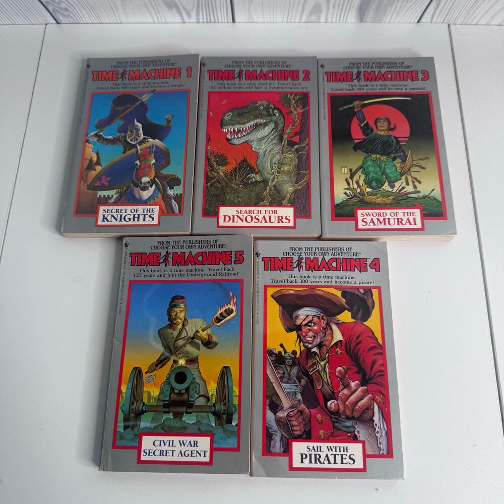 Bantam Time Machine Series Books 1-5 In Boxed Set  CYOA  Gamebook Lot 1980's